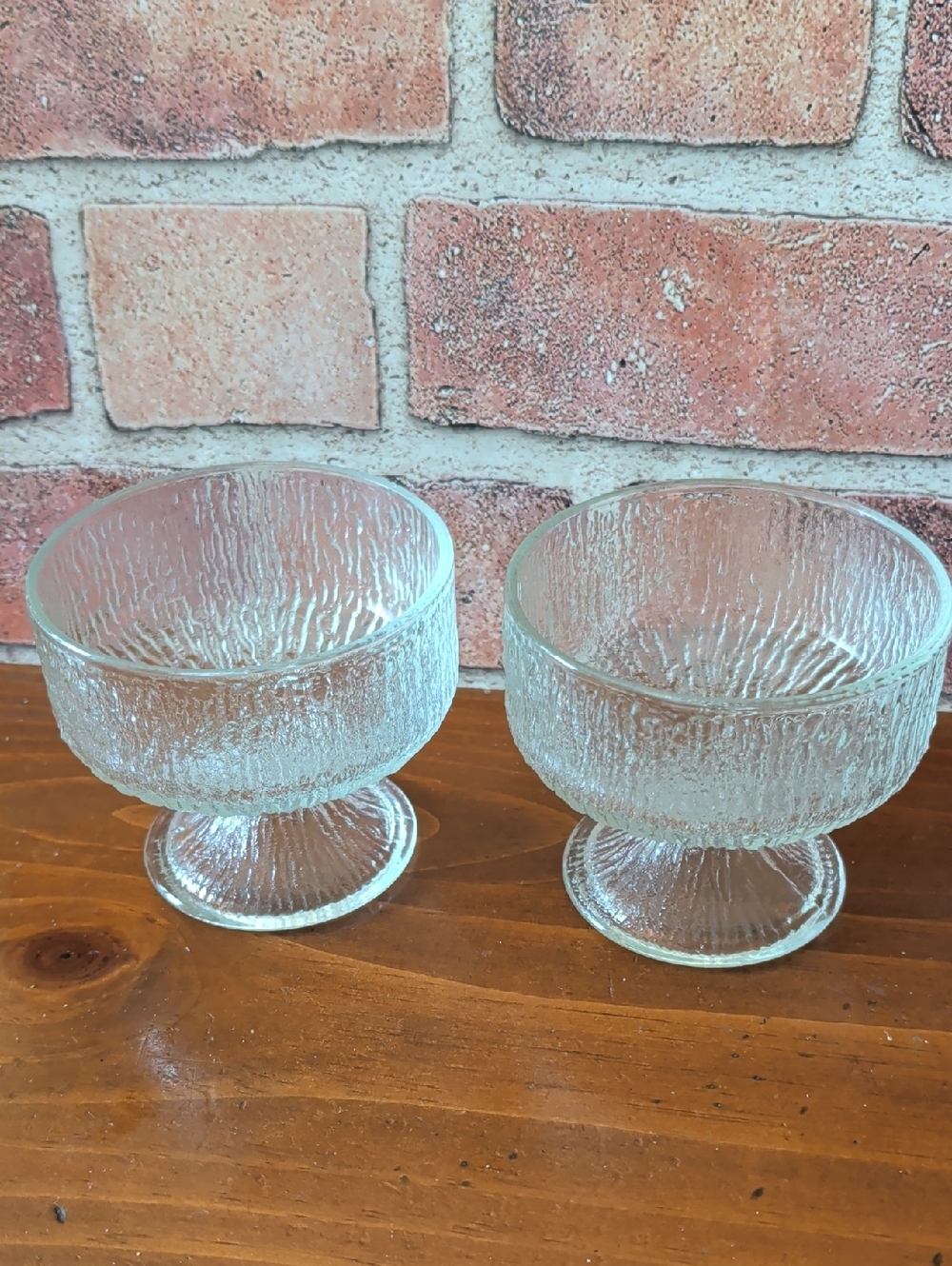 Vintage Indiana Glass Ice Crystals Sherbet Dessert Cups Set Of 2